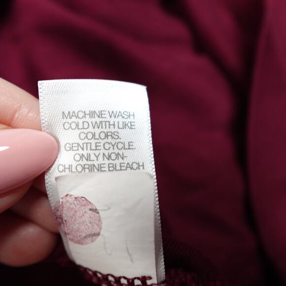 J. Jill Top Womens 4X Perfect Pima High Low Long Sleeve Tee Crew Neck Burgundy - Picture 4 of 9